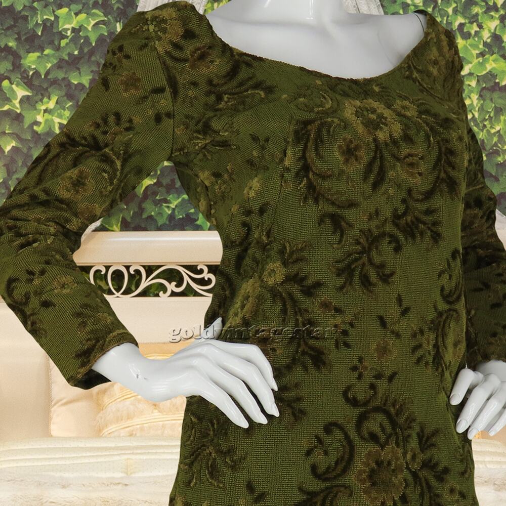 60s 70s Vintage Cottagecore Heavy Carpet Tapestry Rug Floral Mod Festival Dress